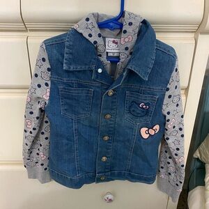 Hello Kitty Sanrio Denim & Cotton Girl’s Hoodie Jacket🎀
